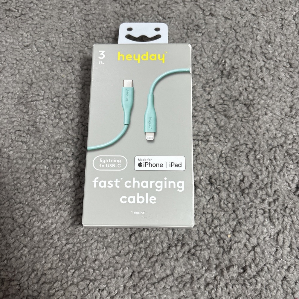 3' USB-C Cable - heyday blue iPhone iPad